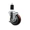 Service Caster 4'' Maroon Poly Swivel 1-1/2'' Expanding Stem Caster with Brake SCC-EX20S414-PPUB-MRN-TLB-112 - alternate 1